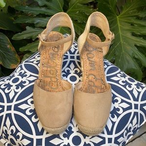 Sam Edelman Suede Beige Wedges